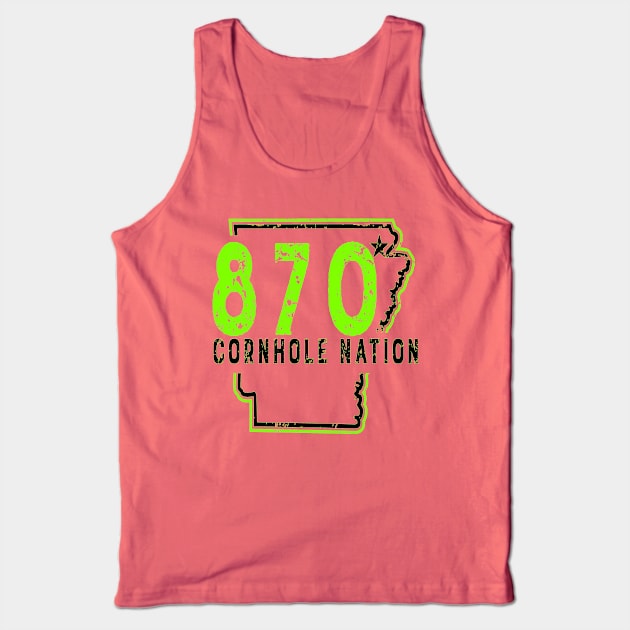 870 Lime and Black Tank Top by 870 Cornhole Nation